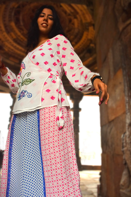 Ayse Embroidered Wrap top zohaonline