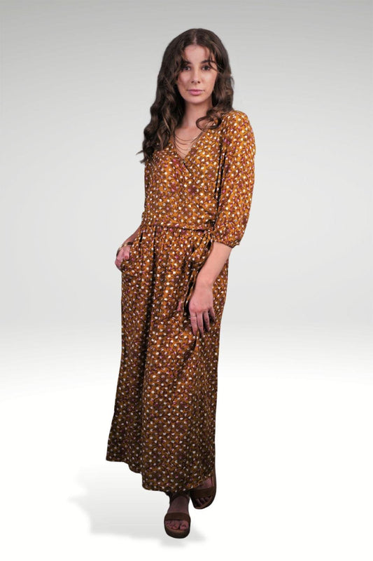 BAHNAZ FLORAL POLKA DRESS - zohaonline