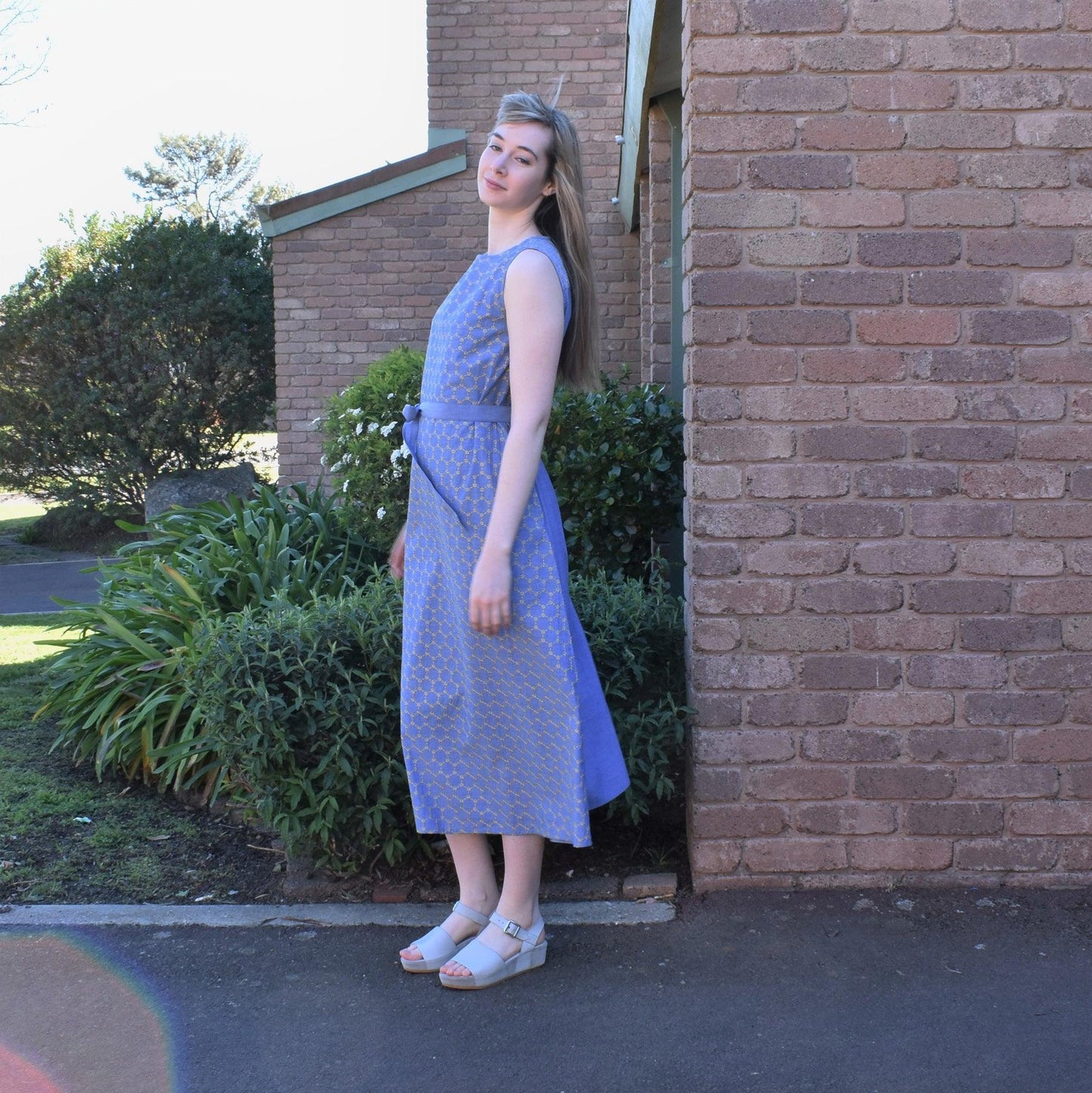 LIANA EMBROIDERED CHAMBRAY DRESS- YELLOW EMB - zohaonline