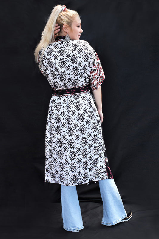 JAN PRINTED BELT/ HAIR SCARF - zohaonline- WORN AS A BELT WITH JUANA KIMONO