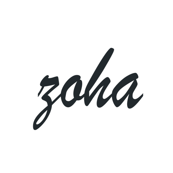 logo for zoha in black and white