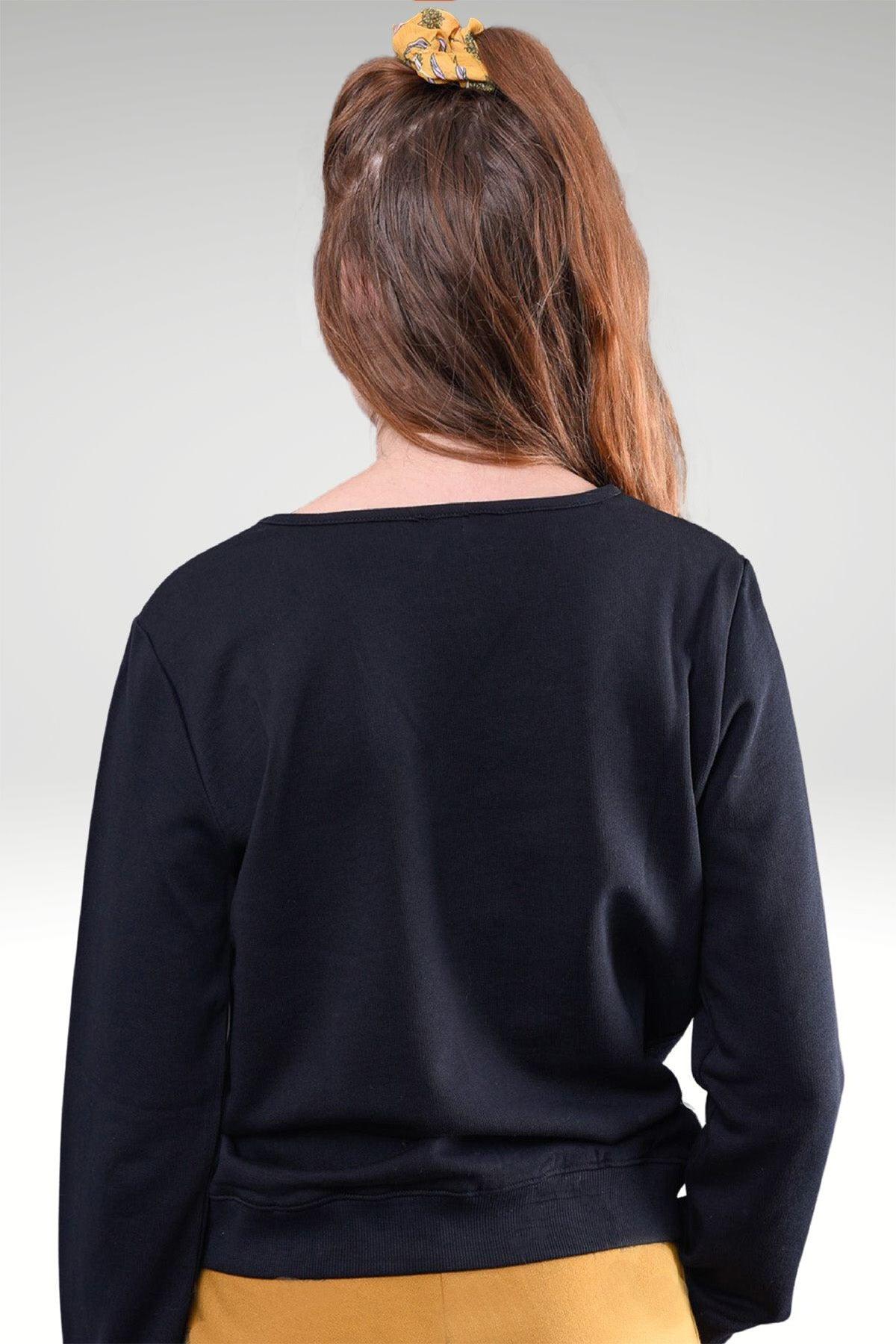 ADAH FLORAL EMBROIDERED KNIT TOP - zohaonline- Back view