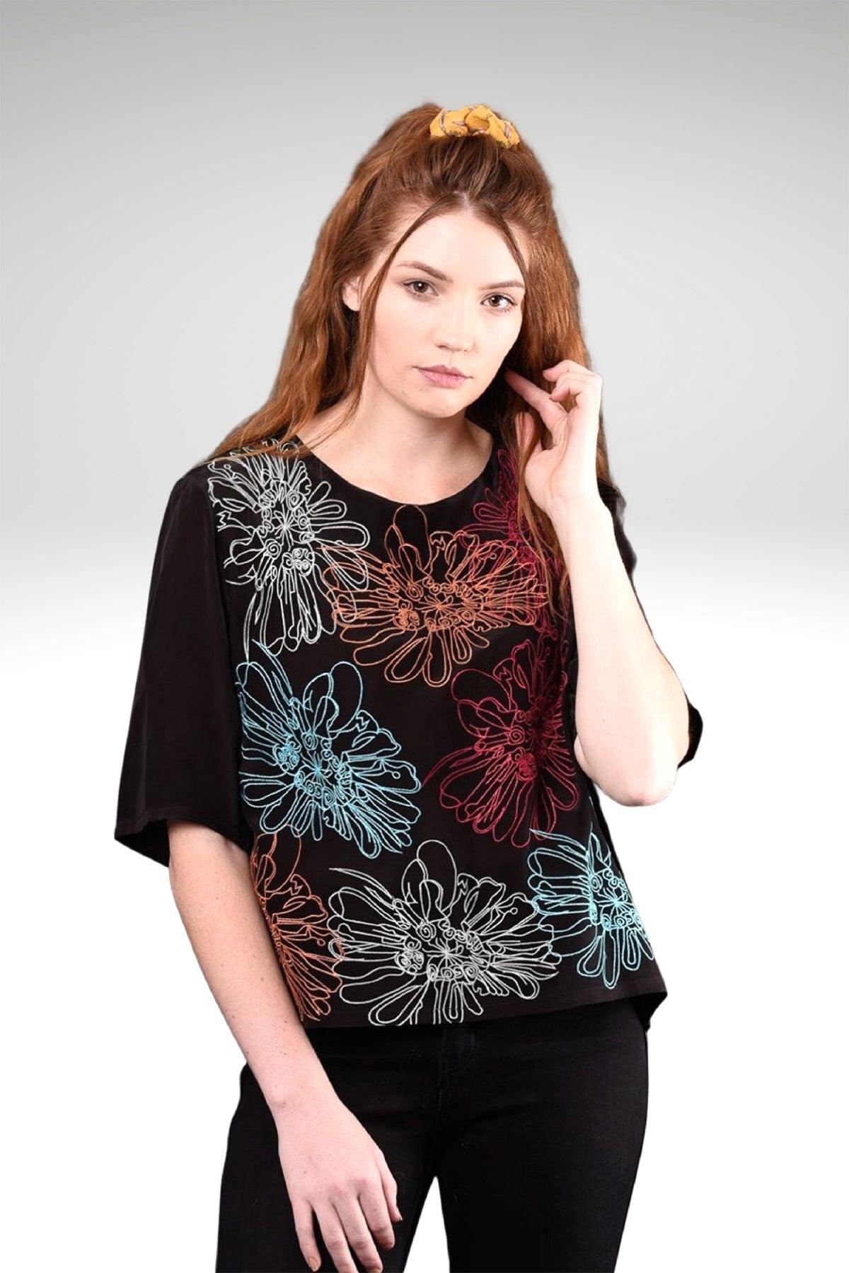 CARMEN FLORAL EMBROIDERED TOP - zohaonline