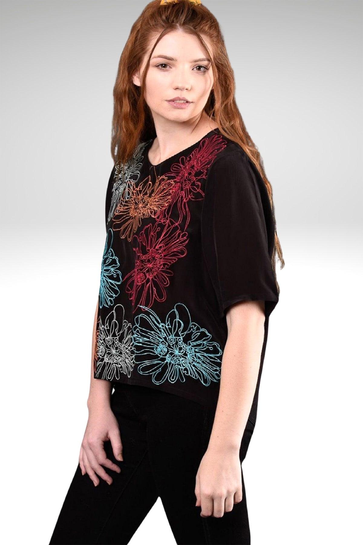 CARMEN FLORAL EMBROIDERED TOP - zohaonline