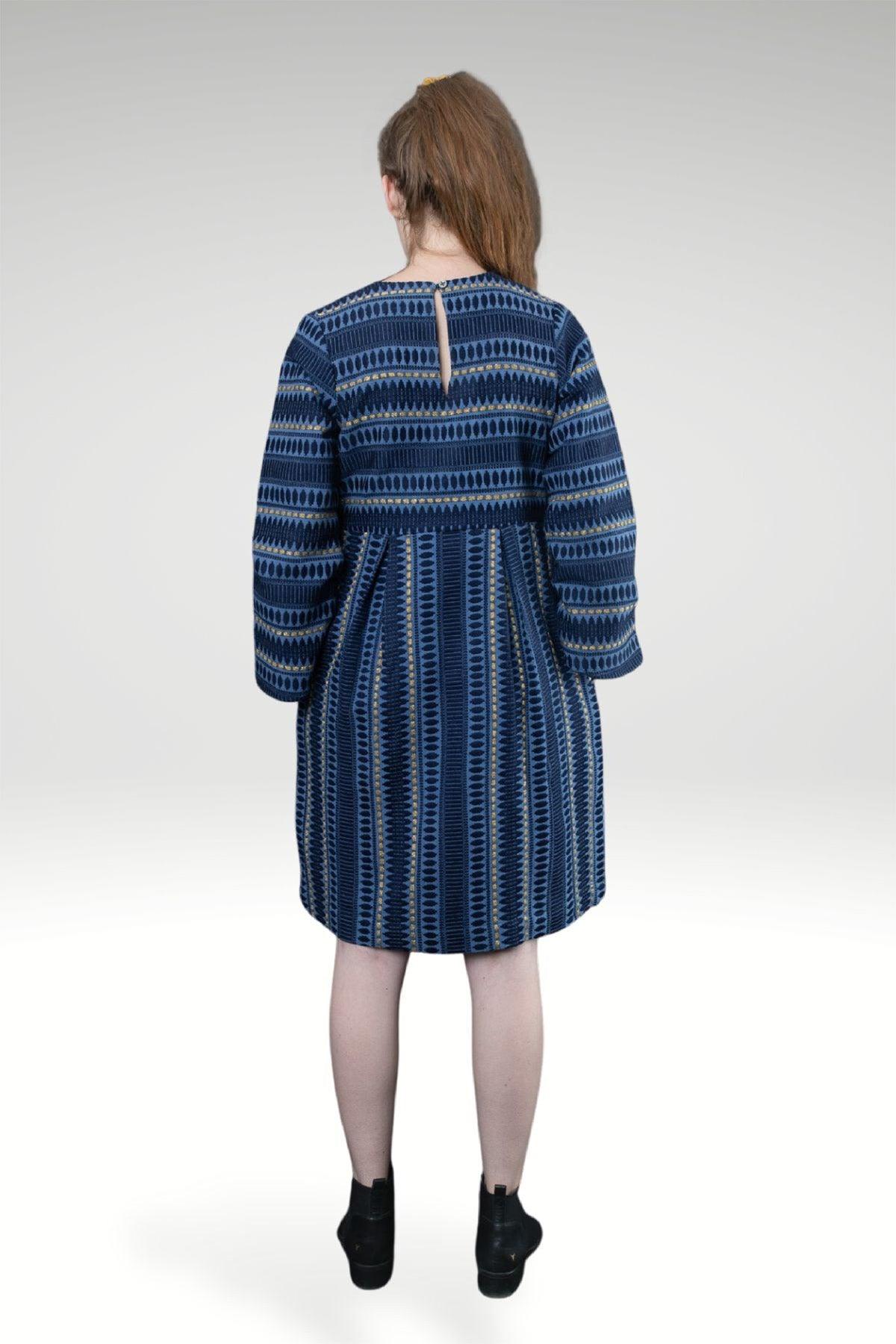 Back view of KAITLYN KATHRYN JACQUARD  DRESS - zohaonline