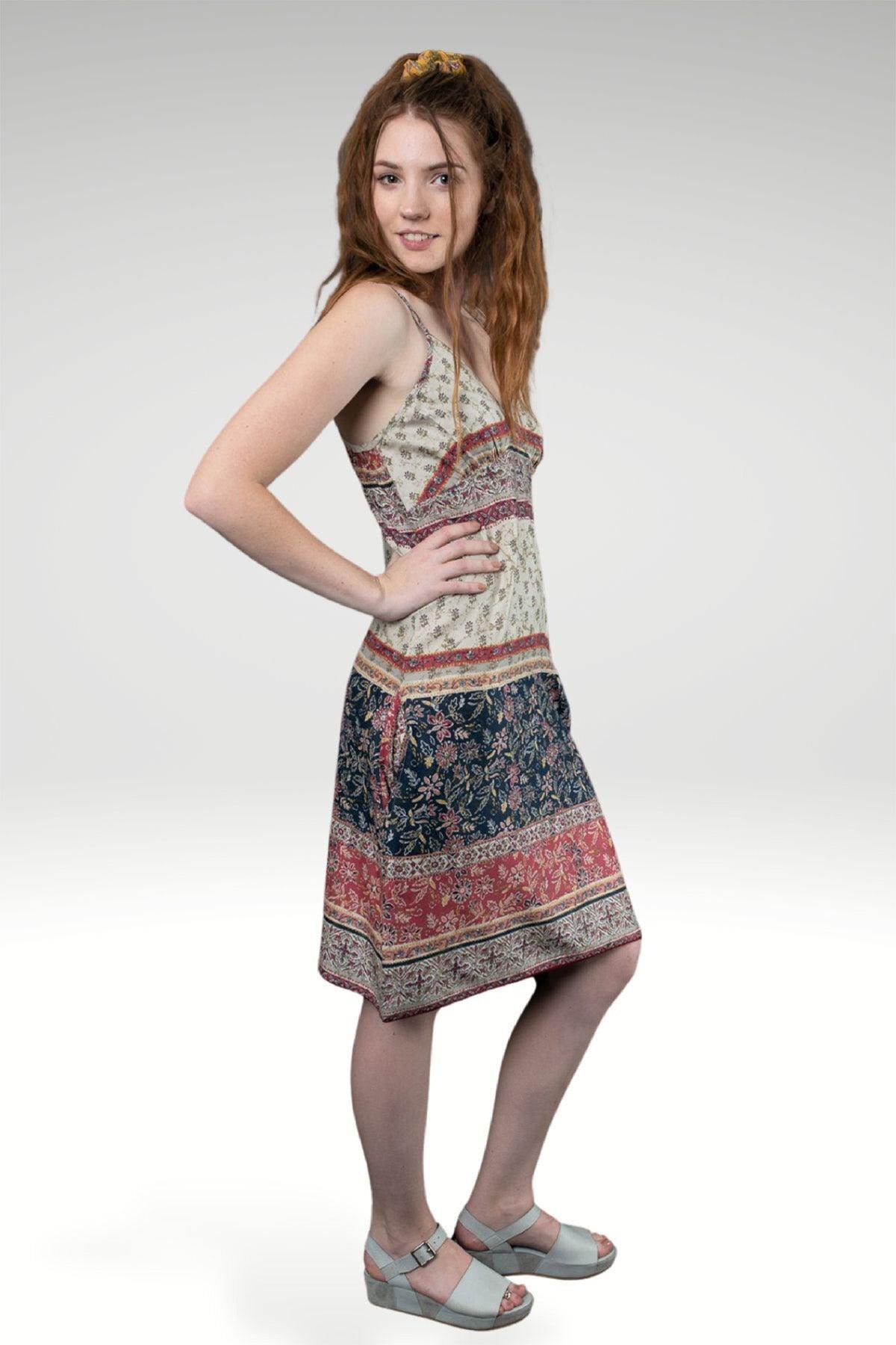 SIDE VIEW OF NAHAL PRINTED SLIP DRESS - zohaonline