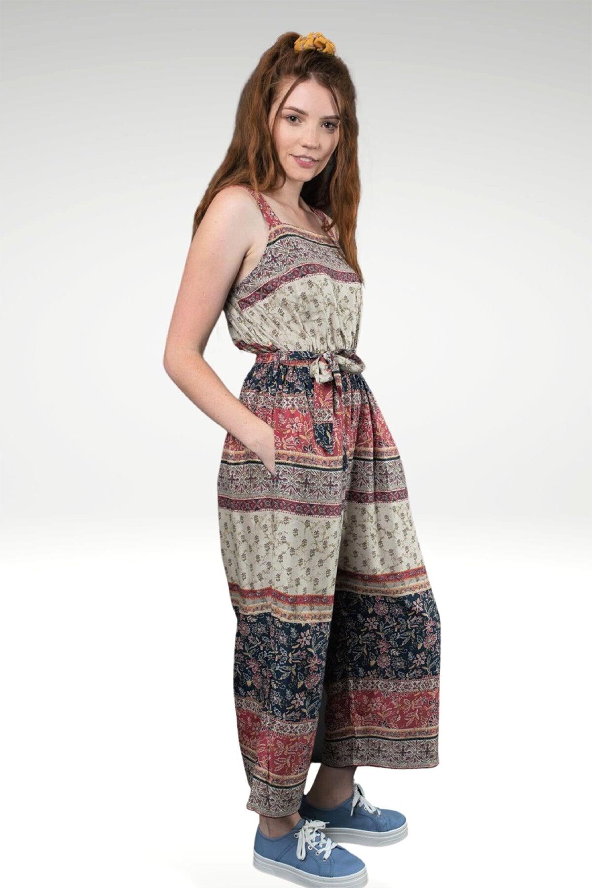 NIKI PRINTED JUMPSUIT - zohaonline SIDE VIEW