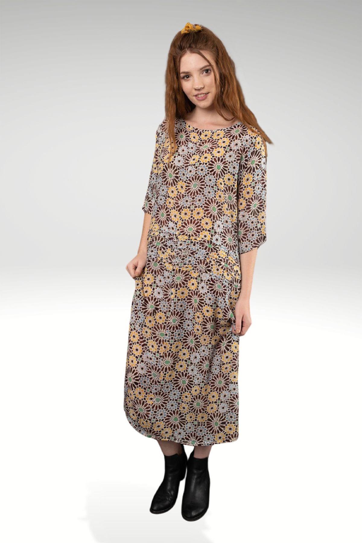 HELEN PRINTED VISCOSE DRESS - zohaonline