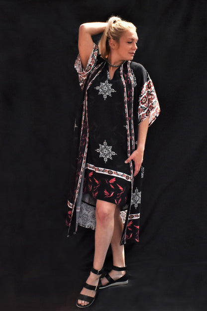 JUANA PRINTED MODAL KIMONO - WORN WITH MARIANA DRESS zohaonline