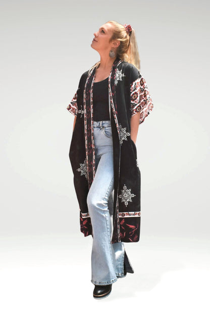 JUANA PRINTED MODAL KIMONO -PAIRED WITH JEANS AND TEE-  zohaonline