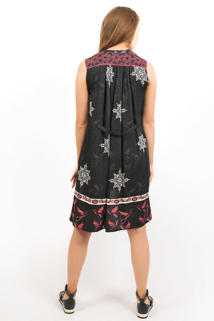 MARIANA EMBROIDERED & PRINTED MODAL DRESS - zohaonline- BACK VIEW