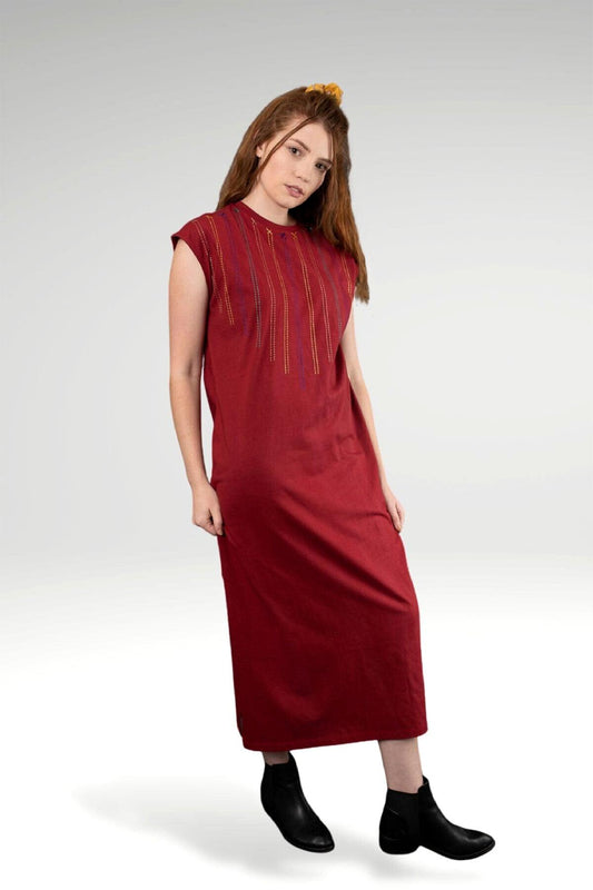 TERRA EMBROIDERED KNIT MAXI DRESS - zohaonline